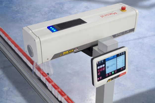 Sistema de codificación láser SPA2 C con tecnología avanzada de alta precisión para productos envasados en entornos industriales polvorientos y de lavado